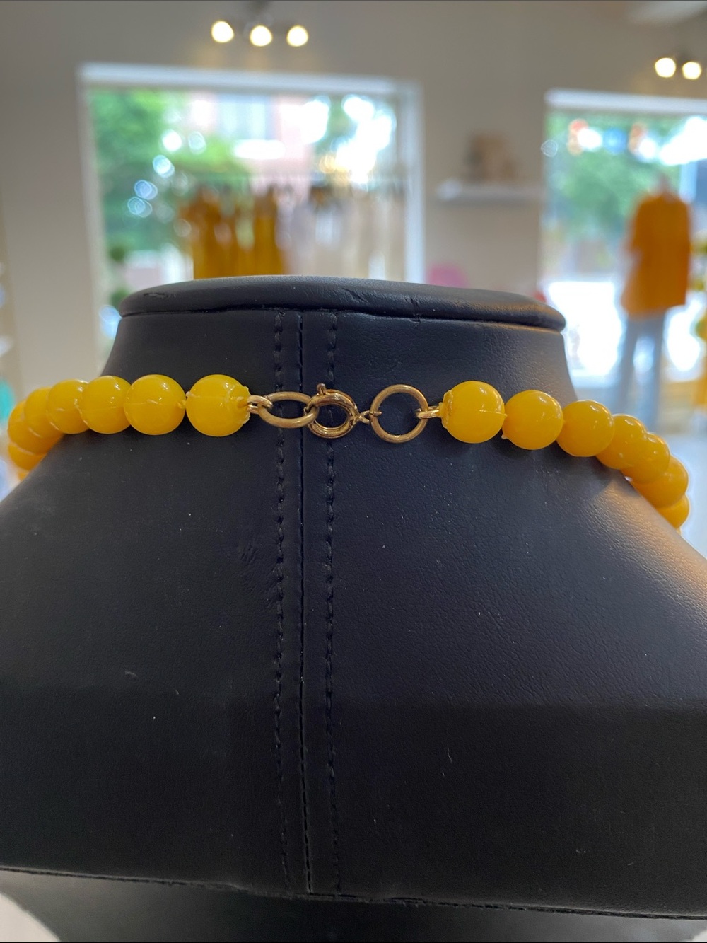 Yellow Beaded Statement Necklace - Women Jewelry - Picture 3 of 3
